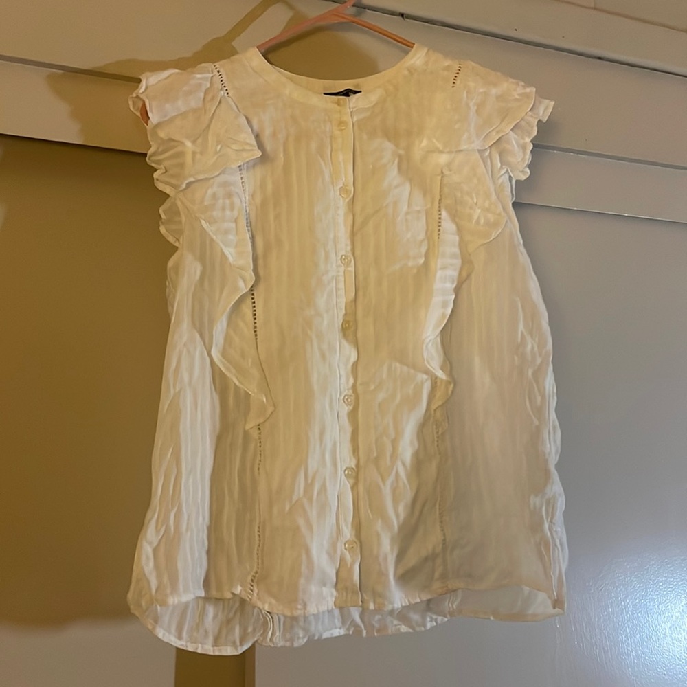 Karen Millen button up white blouse size 10